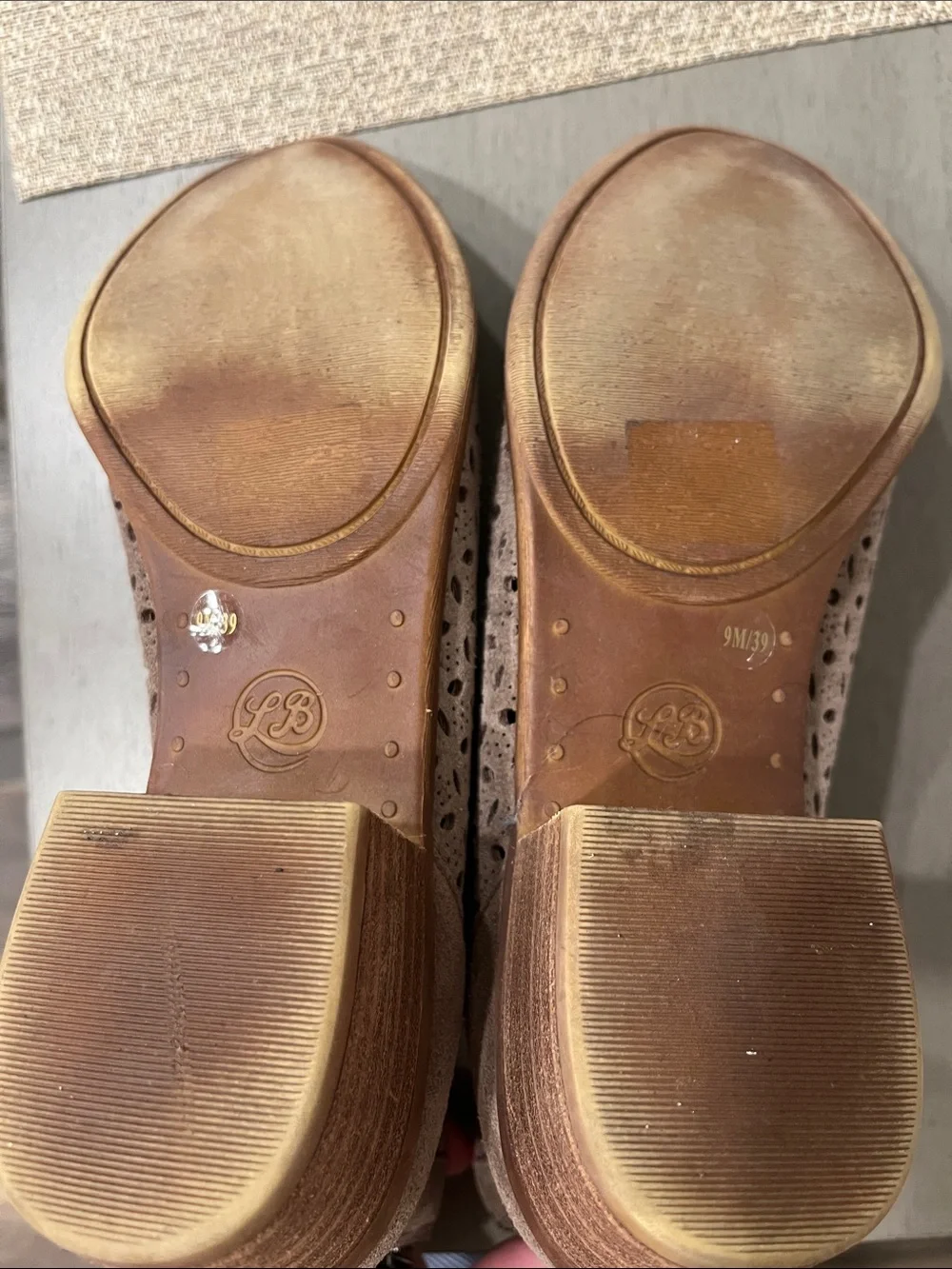 Lucky Brand Taupe Suede Perforated Ankle Booties